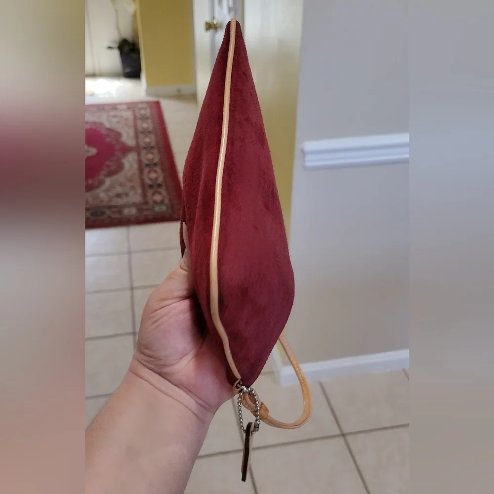 COACH 1941 Large Oxblood Suede Leather Wristlet Clutch Purse - Picture 5 of 16